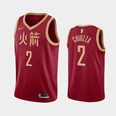 Houston Rockets #2 Chris Chiozza Red 2018-19 City баскетбольная майка NBA
