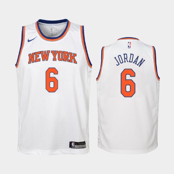 детская New York Knicks DeAndre Jordan #6 White 18-19 Association баскетбольная майка NBA