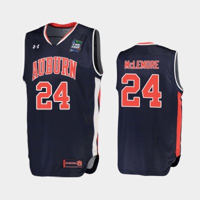 NCAA Auburn Tigers #24 Anfernee McLemore Navy 2019 Final Four баскетбольная майка NBA