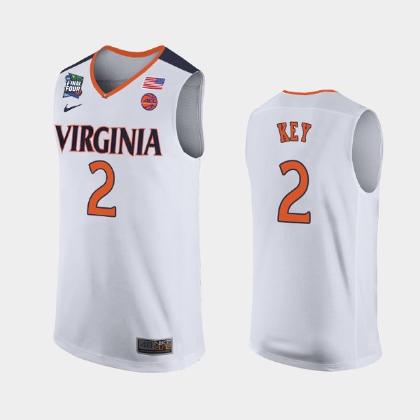 NCAA Virginia Cavaliers #2 Braxton Key White 2019 Final Four баскетбольная майка NBA