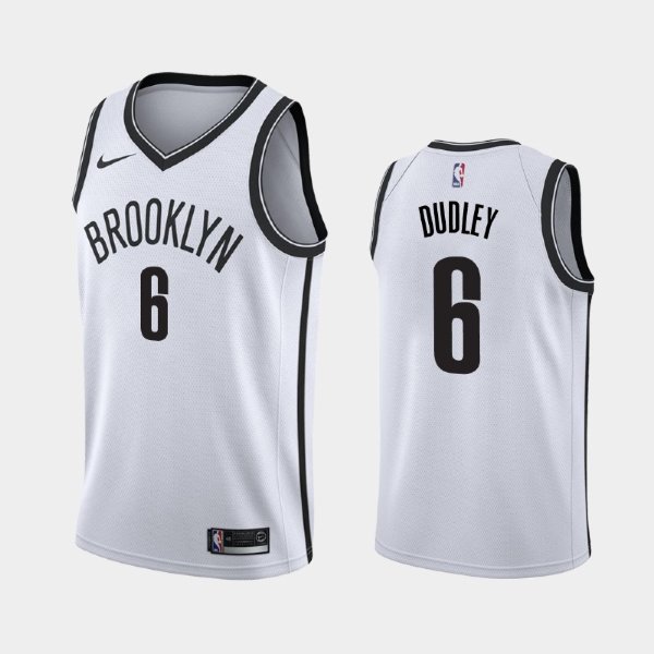 Brooklyn Nets Association #6 Jared Dudley White 2018-19 баскетбольная майка NBA
