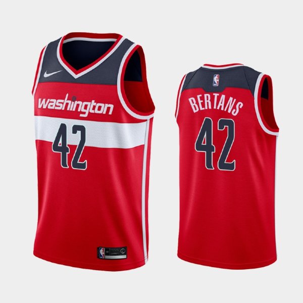 Washington Wizards Davis Bertans #42 Red 2019-20 Icon баскетбольная майка NBA
