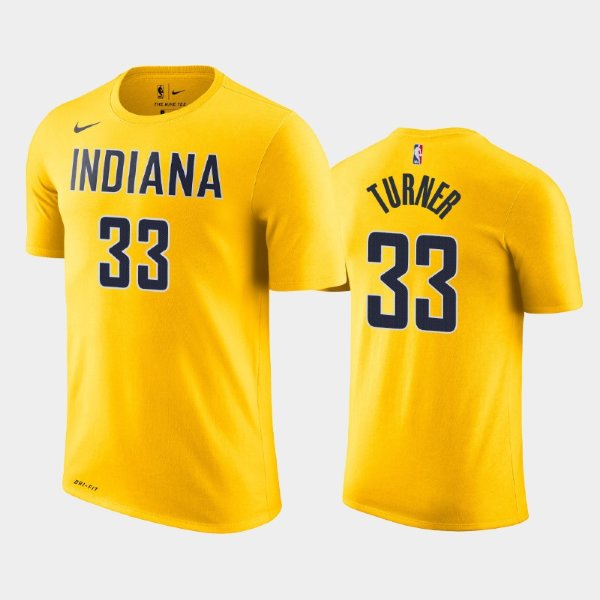Indiana Pacers #33 Myles Turner Gold 2019-20 Statement футболка