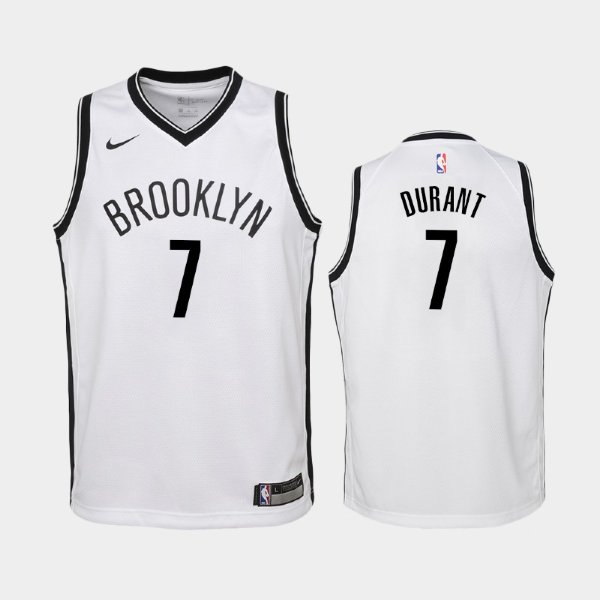 детская Brooklyn Nets Kevin Durant #7 White Association баскетбольная майка NBA