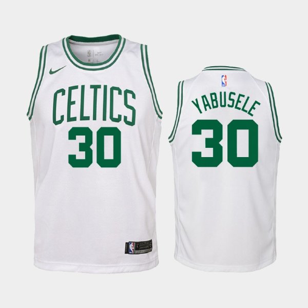 детская Boston Celtics Guerschon Yabusele #30 White Association баскетбольная майка NBA