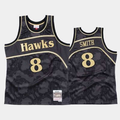 Atlanta Hawks #8 Steve Smith Black Toile Metallic Classic баскетбольная майка NBA