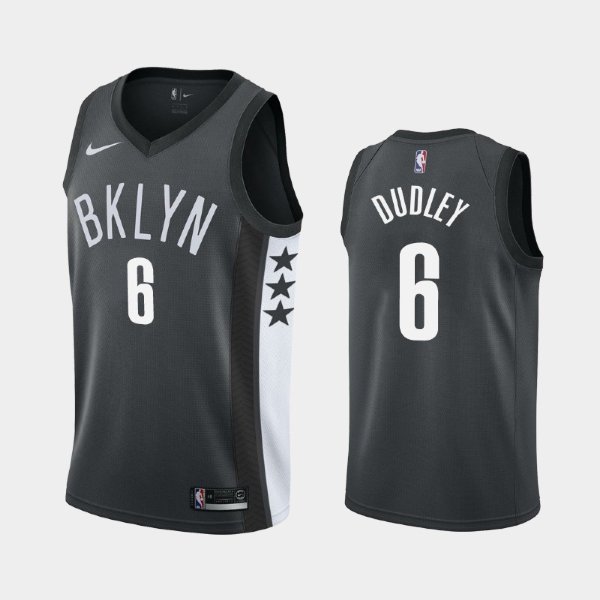 Brooklyn Nets Statement #6 Jared Dudley Black 2018-19 баскетбольная майка NBA