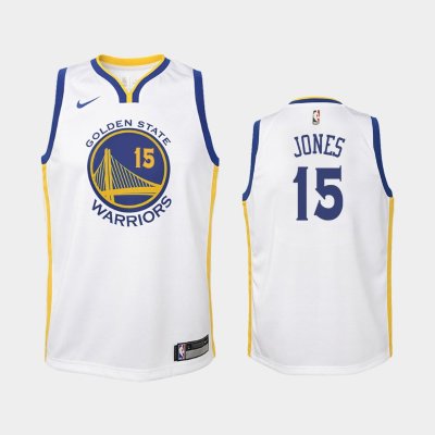 детская Golden State Warriors Damian Jones #15 White Association баскетбольная майка NBA