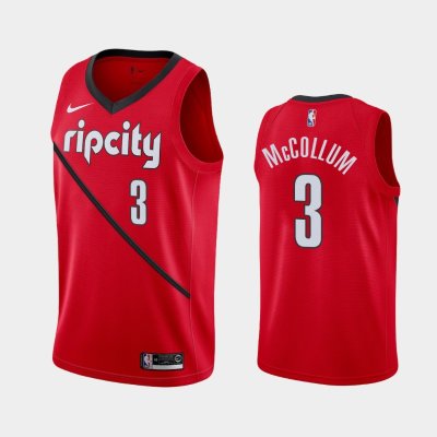Portland Trail Blazers #3 C.J. McCollum Red 2018-19 Earned баскетбольная майка NBA