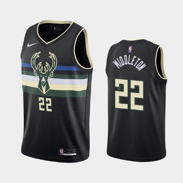 Milwaukee Bucks #22 Khris Middleton Black Statement баскетбольная майка NBA
