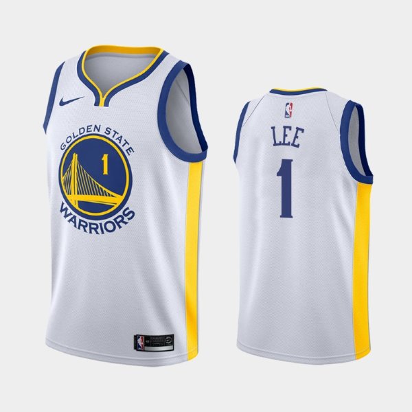 Golden State Warriors #1 Damion Lee White 2019 Association баскетбольная майка NBA