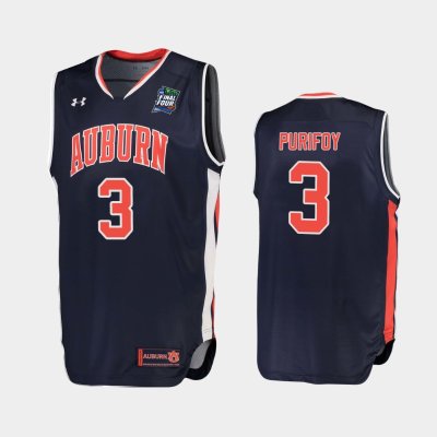 NCAA Auburn Tigers #3 Danjel Purifoy Navy 2019 Final Four баскетбольная майка NBA