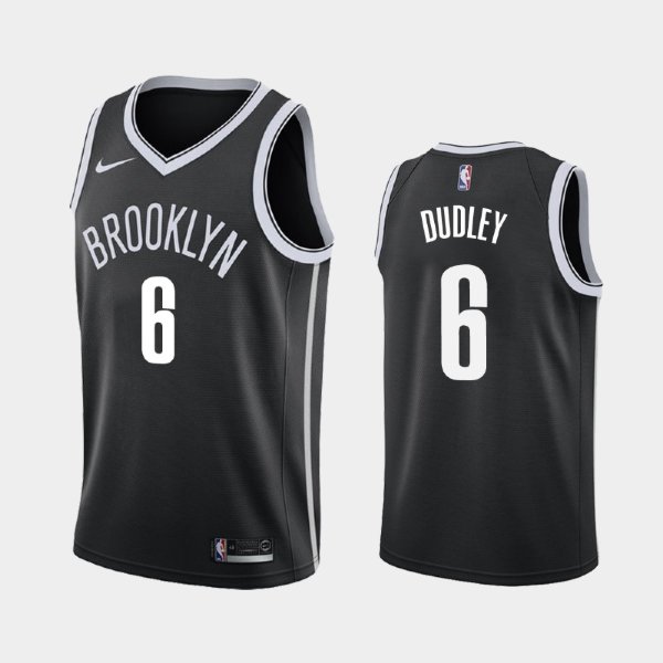 Brooklyn Nets Icon #6 Jared Dudley Black 2018-19 баскетбольная майка NBA