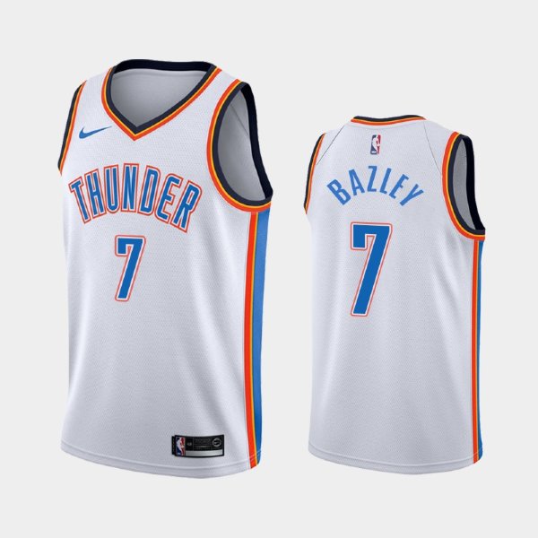 Oklahoma City Thunder #7 Darius Bazley White Association баскетбольная майка NBA - 2019 NBA Draft