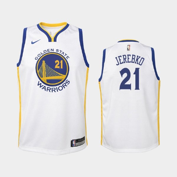 детская Golden State Warriors Jonas Jerebko #21 White Association баскетбольная майка NBA