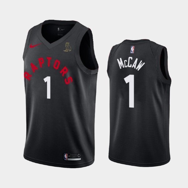 Toronto Raptors Raptors X OVO #1 Patrick McCaw Black баскетбольная майка NBA