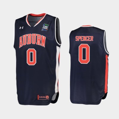 NCAA Auburn Tigers #0 Horace Spencer Navy 2019 Final Four баскетбольная майка NBA