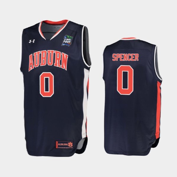 NCAA Auburn Tigers #0 Horace Spencer Navy 2019 Final Four баскетбольная майка NBA
