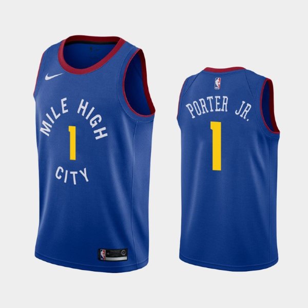 Denver Nuggets #1 Michael Porter Jr. Blue 2019 Statement баскетбольная майка NBA
