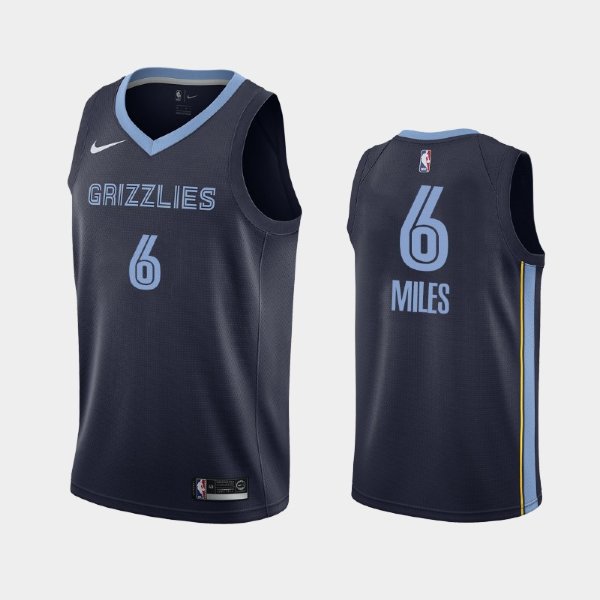 Memphis Grizzlies Icon #6 C.J. Miles Navy 2019 баскетбольная майка NBA