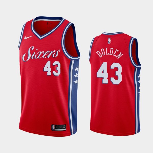 Philadelphia 76ers Statement #43 Jonah Bolden Red 2019 баскетбольная майка NBA