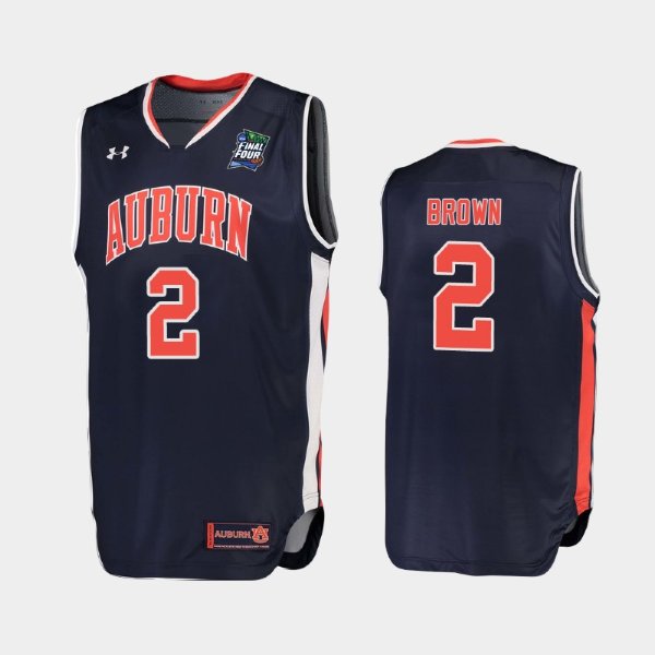 NCAA Auburn Tigers #2 Bryce Brown Navy 2019 Final Four баскетбольная майка NBA