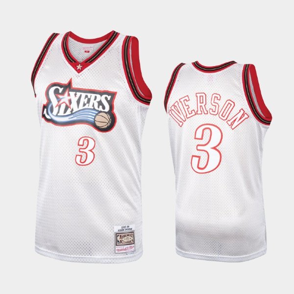 Philadelphia 76ers #3 Allen Iverson Platinum Hardwood Classics баскетбольная майка NBA