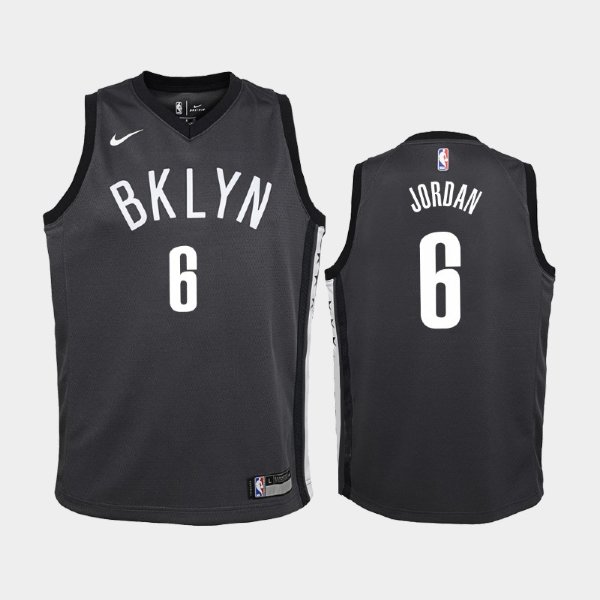 детская Brooklyn Nets DeAndre Jordan #6 Black Statement баскетбольная майка NBA