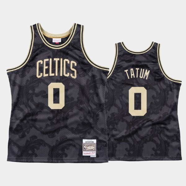 Boston Celtics #0 Jayson Tatum Black Toile Metallic Classic баскетбольная майка NBA