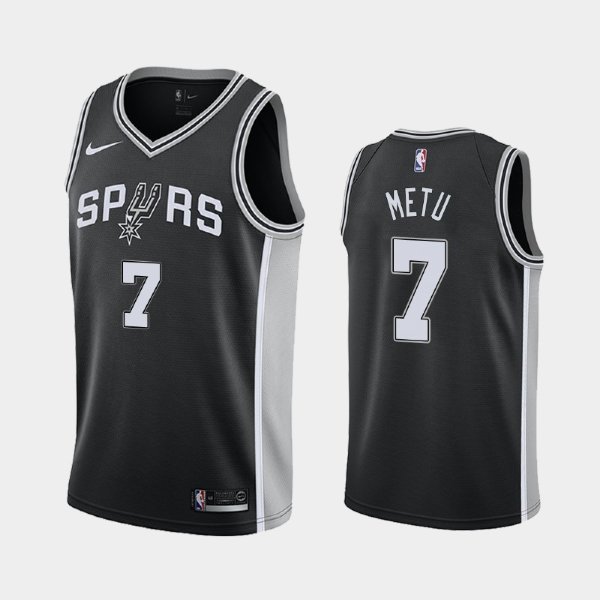 San Antonio Spurs #7 Chimezie Metu Black 2018-19 Icon баскетбольная майка NBA