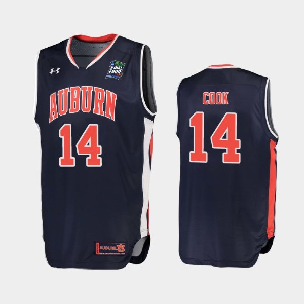 NCAA Auburn Tigers #14 Preston Cook Navy 2019 Final Four баскетбольная майка NBA