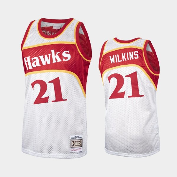 Atlanta Hawks #21 Dominique Wilkins Platinum Hardwood Classics баскетбольная майка NBA