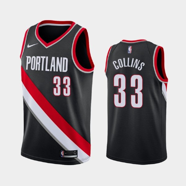Portland Trail Blazers #33 Zach Collins Black 2018-19 Icon баскетбольная майка NBA