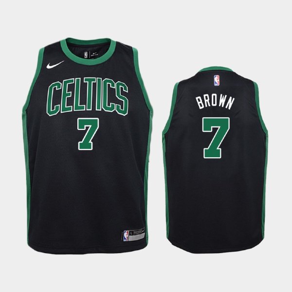 детская Boston Celtics Statement #7 Jaylen Brown Black 2019 баскетбольная майка NBA