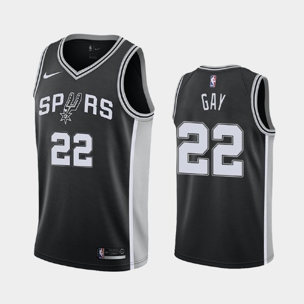San Antonio Spurs #22 Rudy Gay Black 2018-19 Icon баскетбольная майка NBA