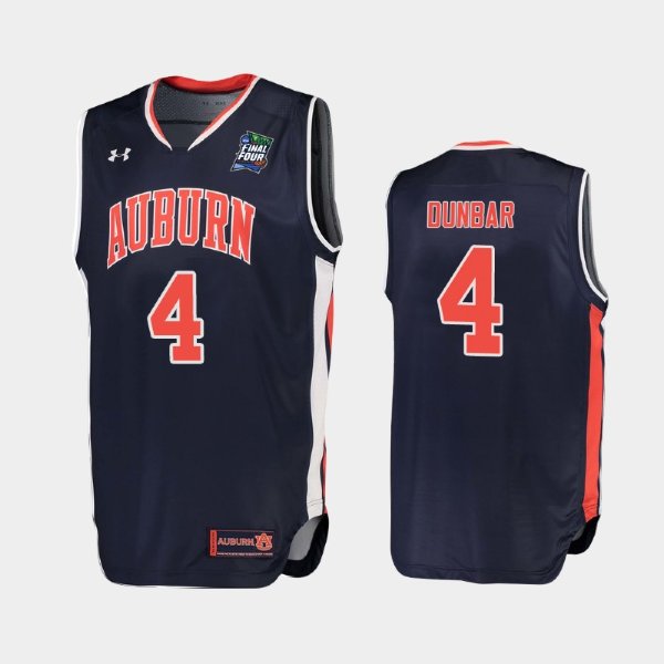 NCAA Auburn Tigers #4 Malik Dunbar Navy 2019 Final Four баскетбольная майка NBA