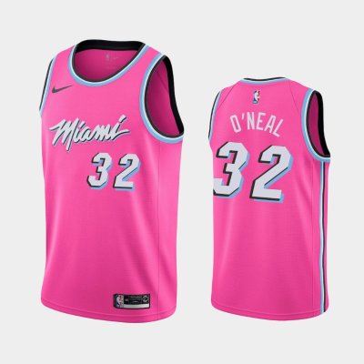 Miami Heat #32 Shaquille O'Neal Pink 2018-19 Earned баскетбольная майка NBA