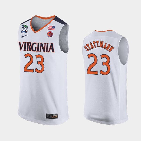 NCAA Virginia Cavaliers #23 Kody Stattmann White 2019 Final Four баскетбольная майка NBA
