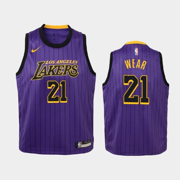 детская Los Angeles Lakers Travis Wear #21 Purple 2018-19 City баскетбольная майка NBA