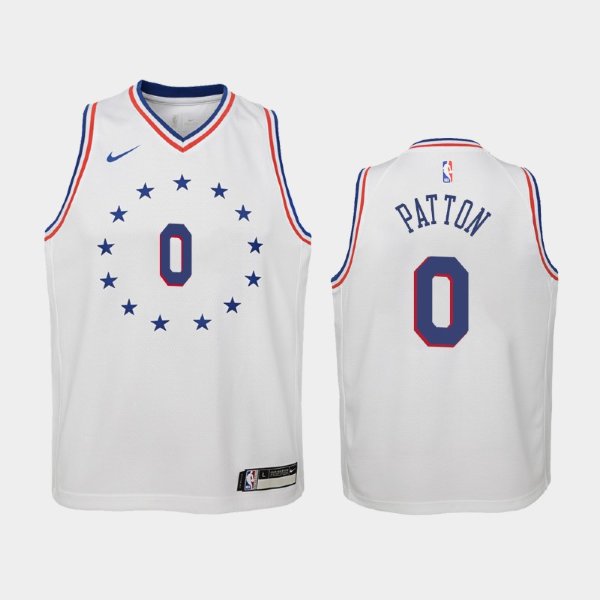 детская Philadelphia 76ers Justin Patton #0 White 2018-19 Earned баскетбольная майка NBA