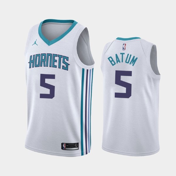 Charlotte Hornets #5 Nicolas Batum White 2019 Association баскетбольная майка NBA