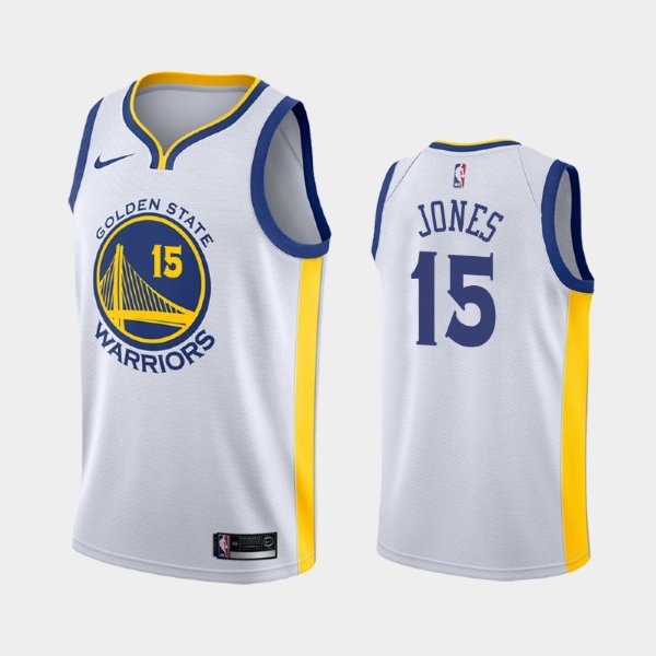 Golden State Warriors #15 Damian Jones White 2019 Association баскетбольная майка NBA