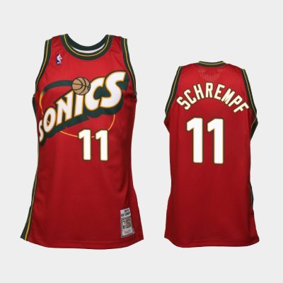Seattle SuperSonics #11 Detlef Schrempf Red Hardwood Classics баскетбольная майка NBA