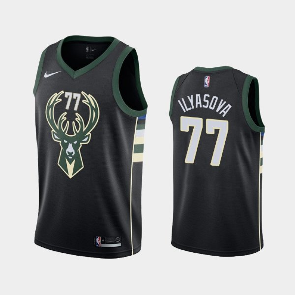 Milwaukee Bucks Statement #77 Ersan Ilyasova Black 2019 баскетбольная майка NBA