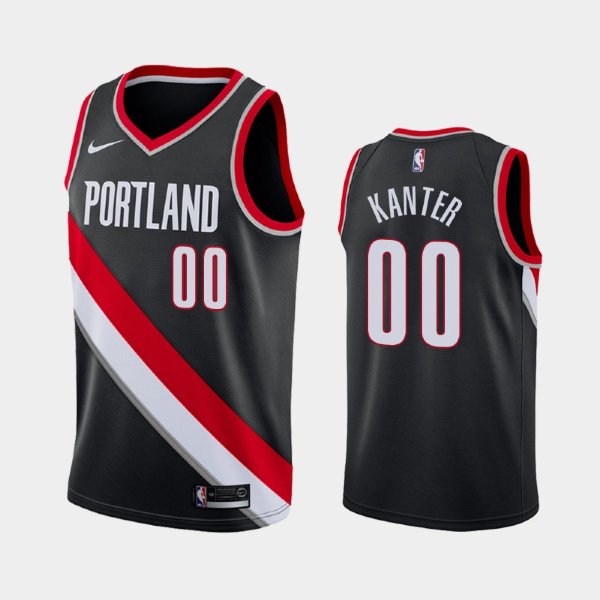 Portland Trail Blazers #00 Enes Kanter Black 2018-19 Icon баскетбольная майка NBA