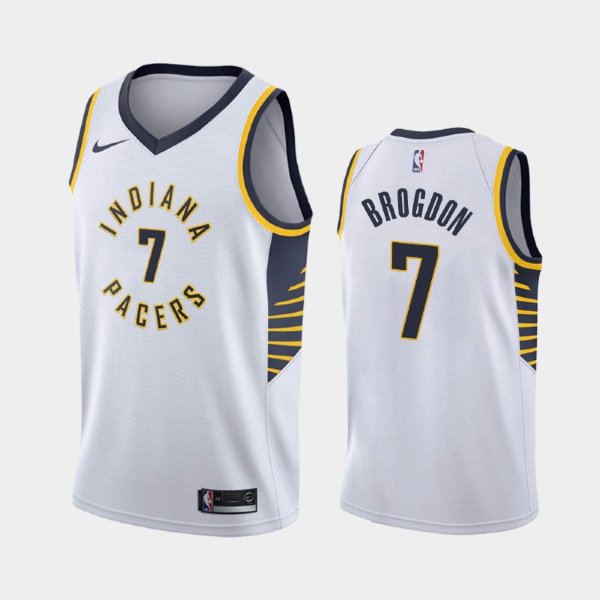 Indiana Pacers #7 Malcolm Brogdon White 2019 Association баскетбольная майка NBA