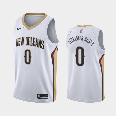 New Orleans Pelicans #0 Nickeil Alexander-Walker White Association баскетбольная майка NBA - 2019 NBA Draft