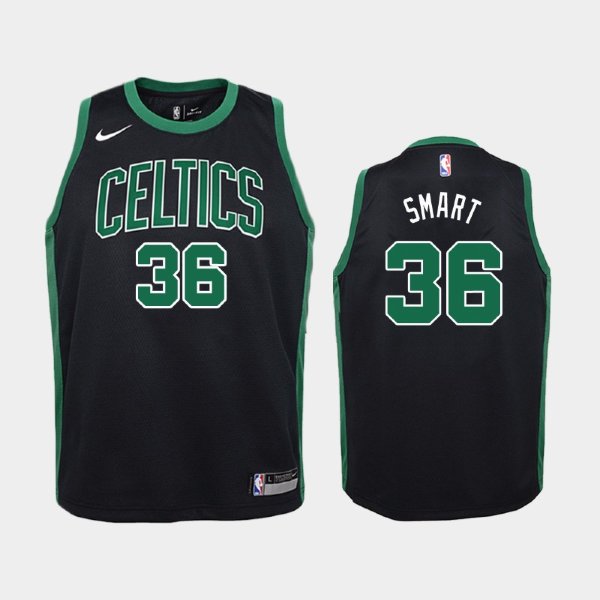 детская Boston Celtics Statement #36 Marcus Smart Black 2019 баскетбольная майка NBA