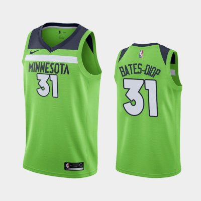 Minnesota Timberwolves Statement #31 Keita Bates-Diop Green 2019 баскетбольная майка NBA