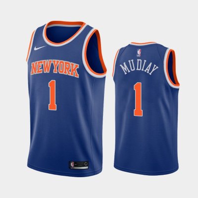 New York Knicks Icon #1 Emmanuel Mudiay Blue 2019 баскетбольная майка NBA